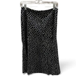 Jones New York Signature Black Beige Polka Dot full Skirt size 6